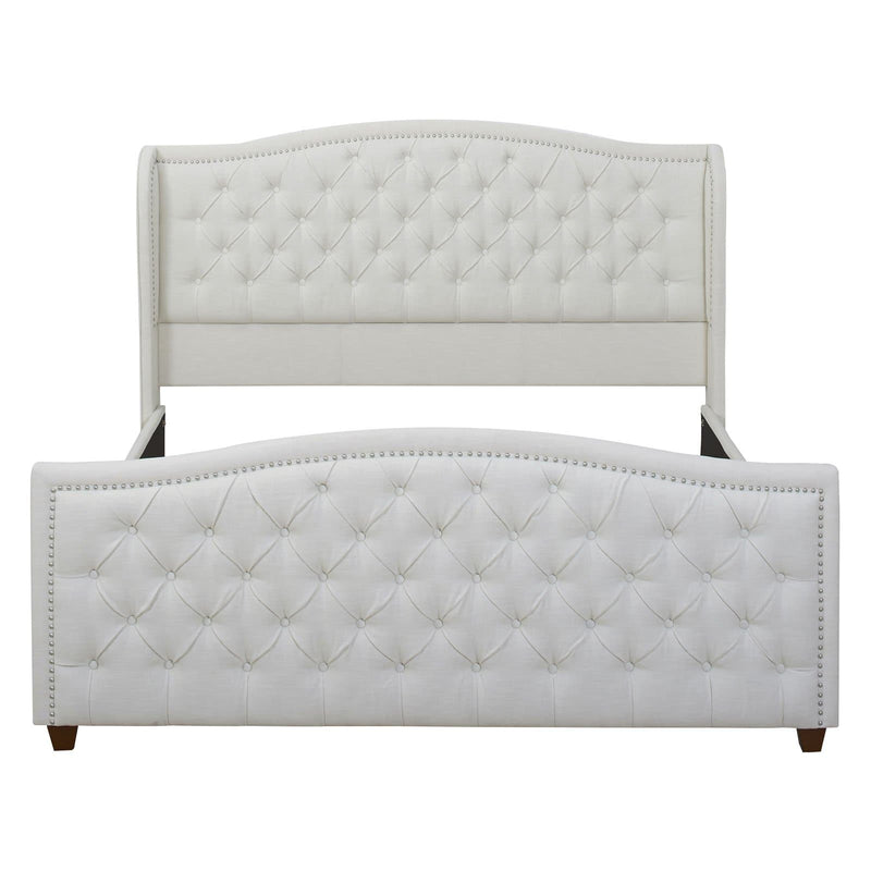Jennifer Taylor Home Marcella Tufted Wingback Upholstered Bed Antique White