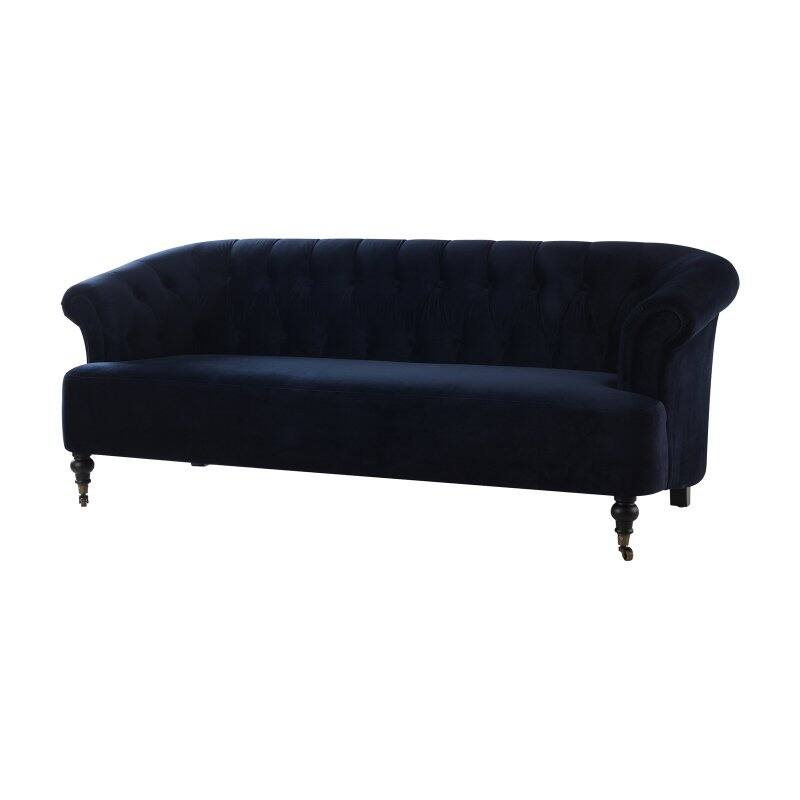 Jennifer Taylor Home Maxine Tufted Sofa with Metal Casters and Rolled Arms