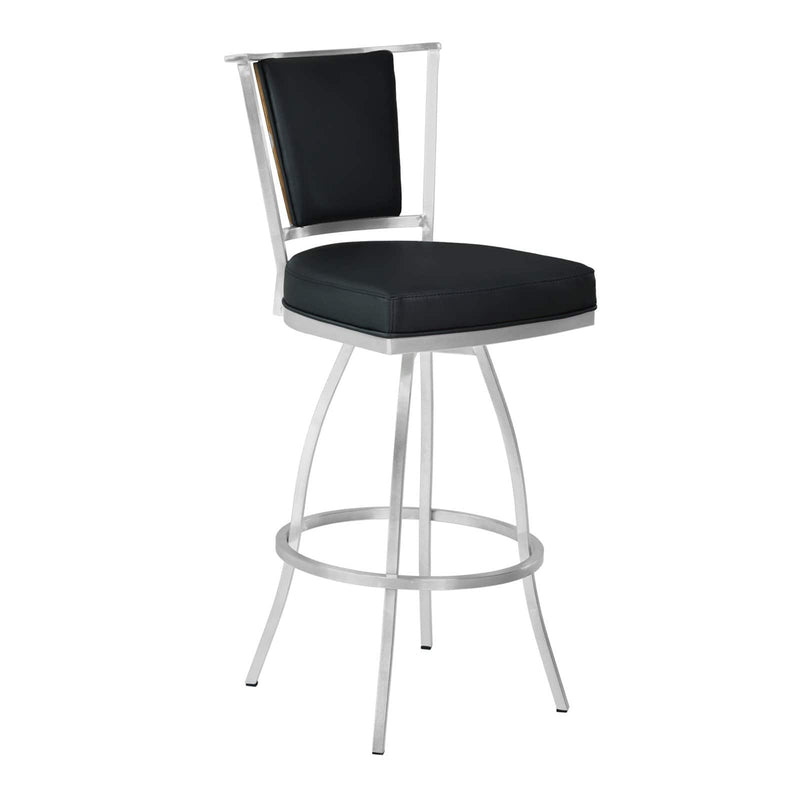 Armen Living Delhi 30 in. Bar Stool Black