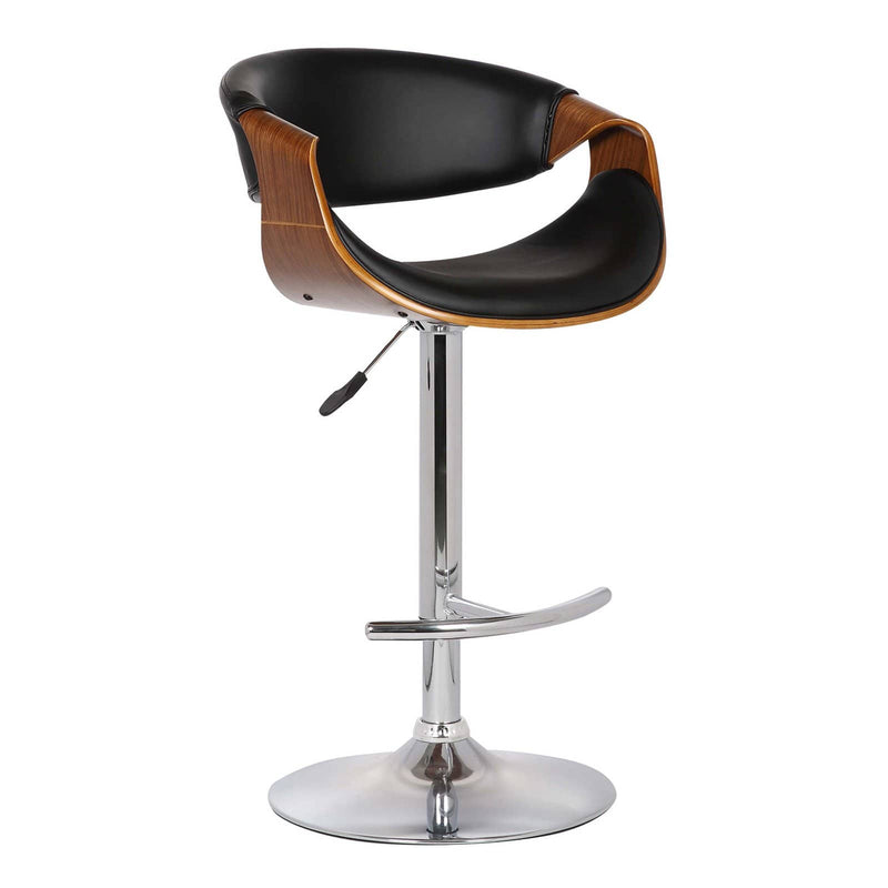 Armen Living Butterfly Adjustable Swivel Bar Stool Black