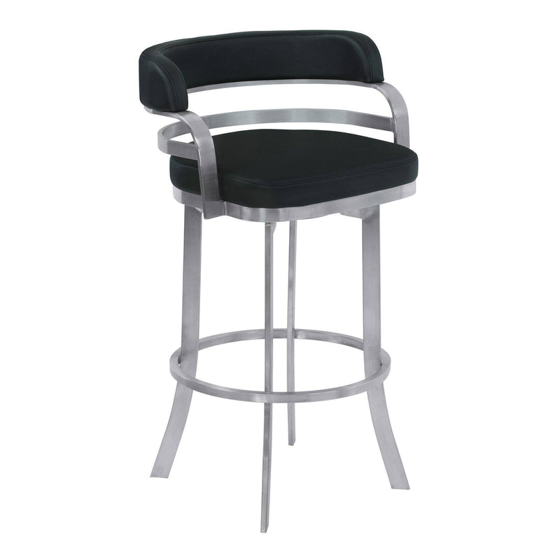 Armen Living Prinz 30 in. Bar Height Metal Swivel Bar Stool Black