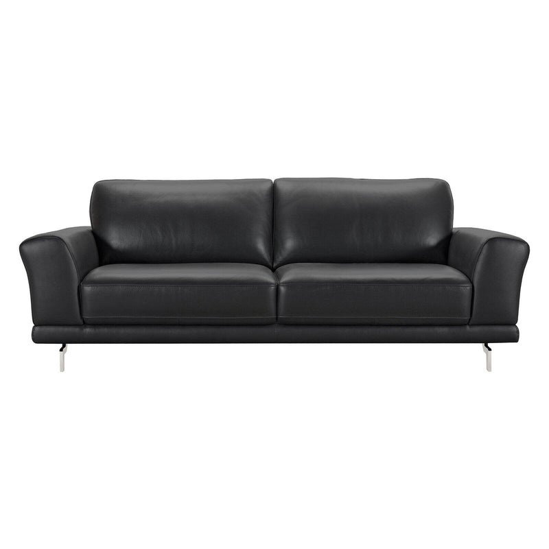 Armen Living Everly Genuine Leather Sofa Black