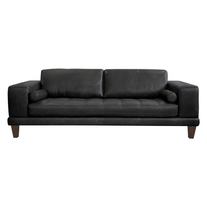 Armen Living Wynne Genuine Leather Sofa Black