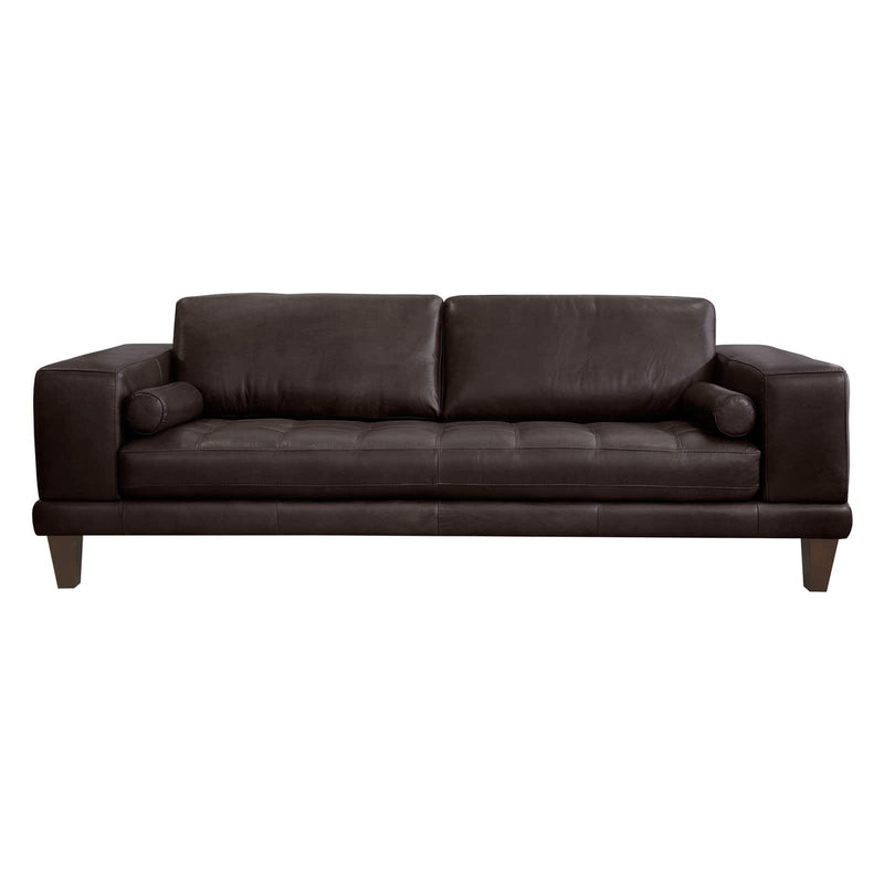 Armen Living Wynne Genuine Leather Sofa Brown