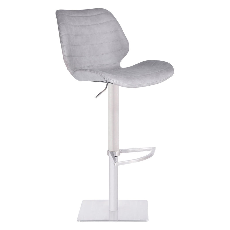 Armen Living Falcon Adjustable Swivel Barstool Gray