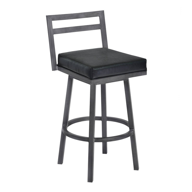 Home Chic Foster 30 in. Armless Swivel Bar Stool Ford Black / Mineral
