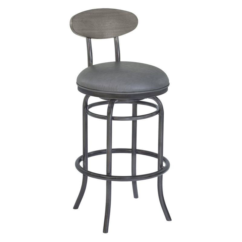 Home Chic Colbert 30 in. Armless Swivel Bar Stool Vintage Gray / Mineral / Gray Walnut