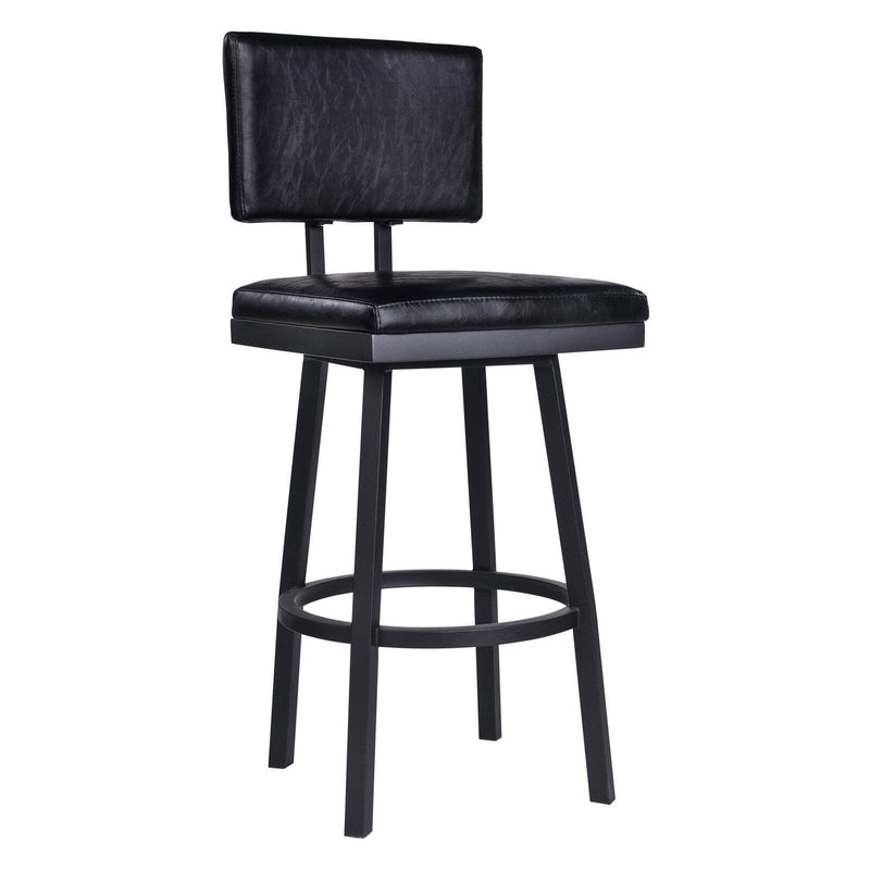 Home Chic Staley 30 in. Armless Swivel Bar Stool Black / Vintage Black