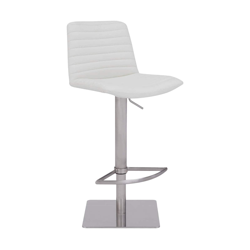 Armen Living Carson Adjustable Bar Stool White