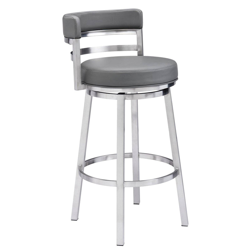 Armen Living Madrid 30 in. Bar Stool Gray