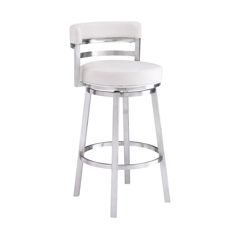 Armen Living Madrid 30 in. Bar Stool White