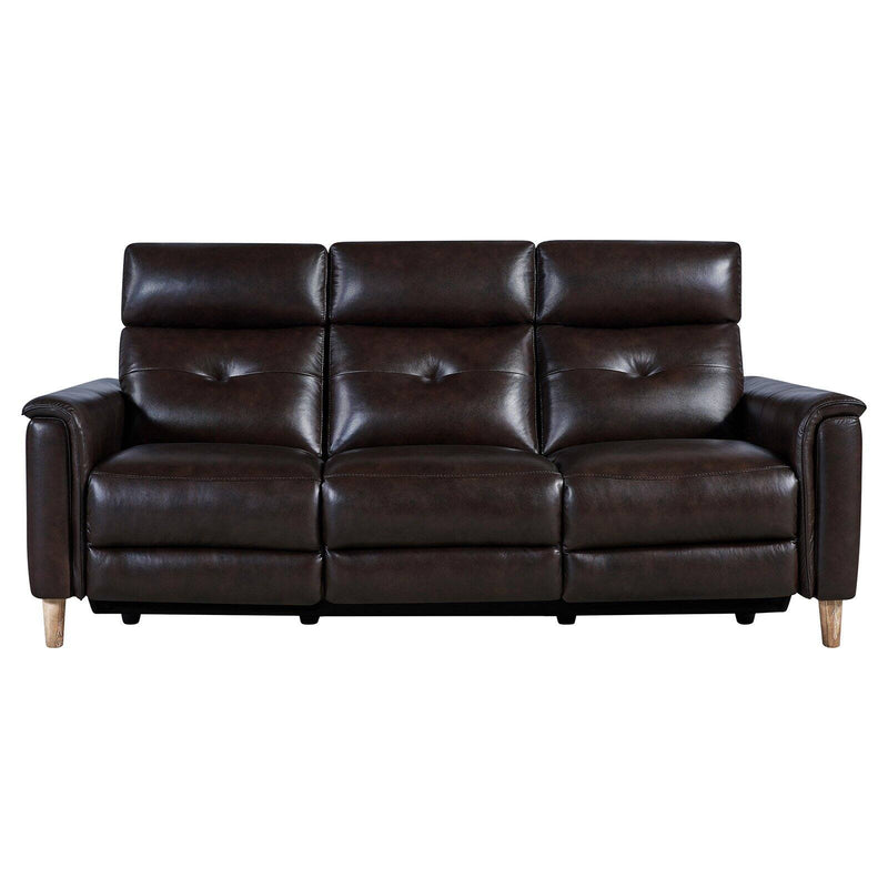 Armen Living Bynes Power Reclining Sofa with USB Port Brown