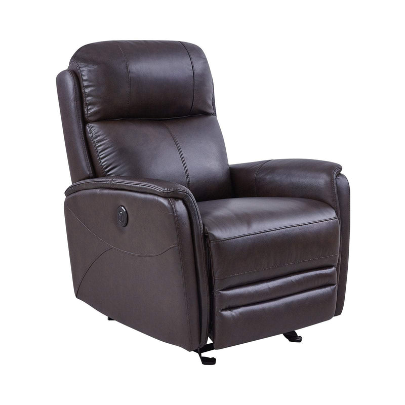 Armen Living Finn Power Recliner with USB Port Dark Brown