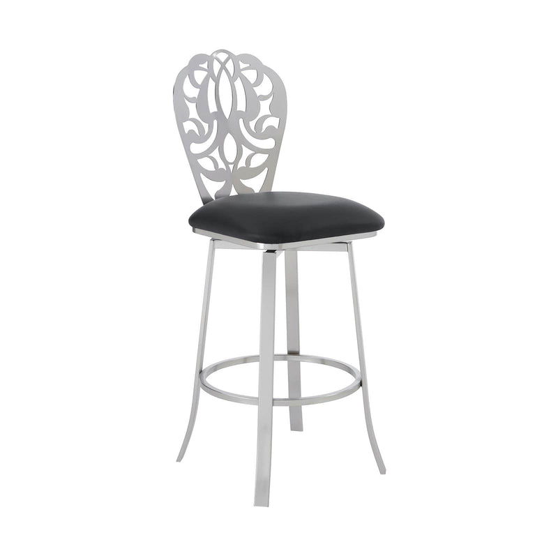 Armen Living Cherie 30 in. Swivel Bar Stool Black