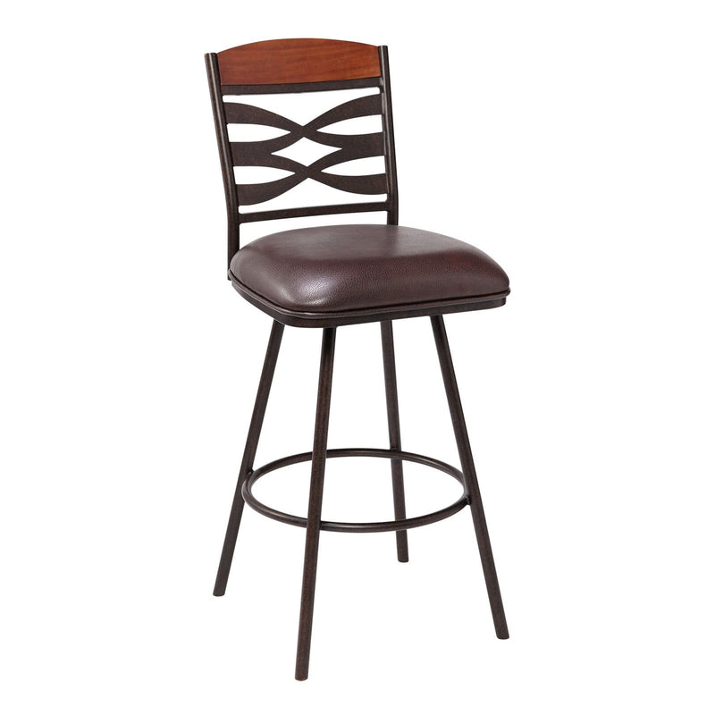 Armen Living Arden 30 in. Swivel Bar Stool Brown / Auburn Bay