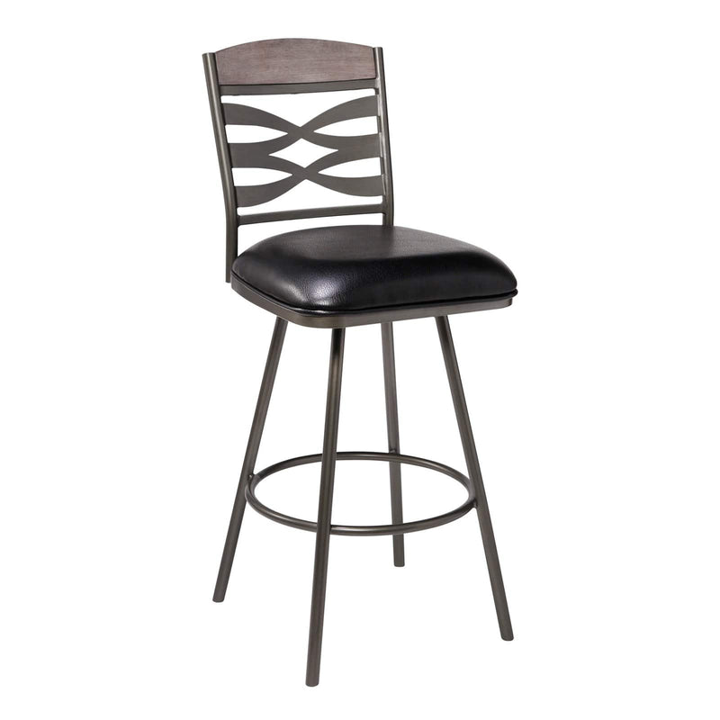 Armen Living Arden 26 in. Swivel Counter Stool Black / Gray Walnut / Mineral