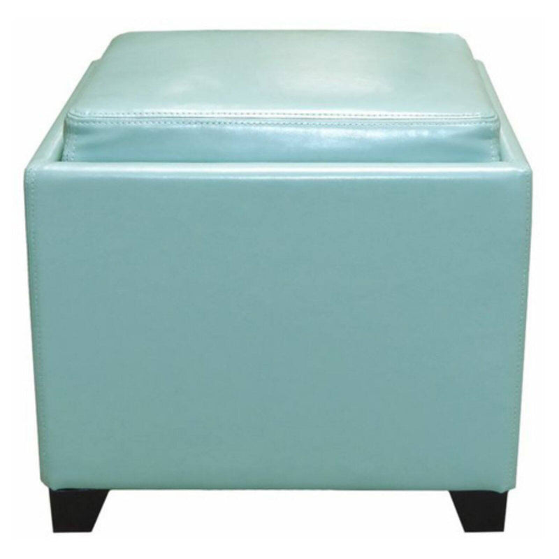 Armen Living Contemporary Storage Ottoman with Tray