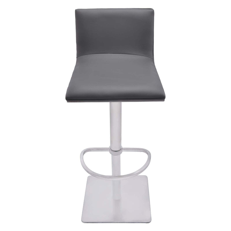 Armen Living Crystal Adjustable Swivel Bar Stool Gray