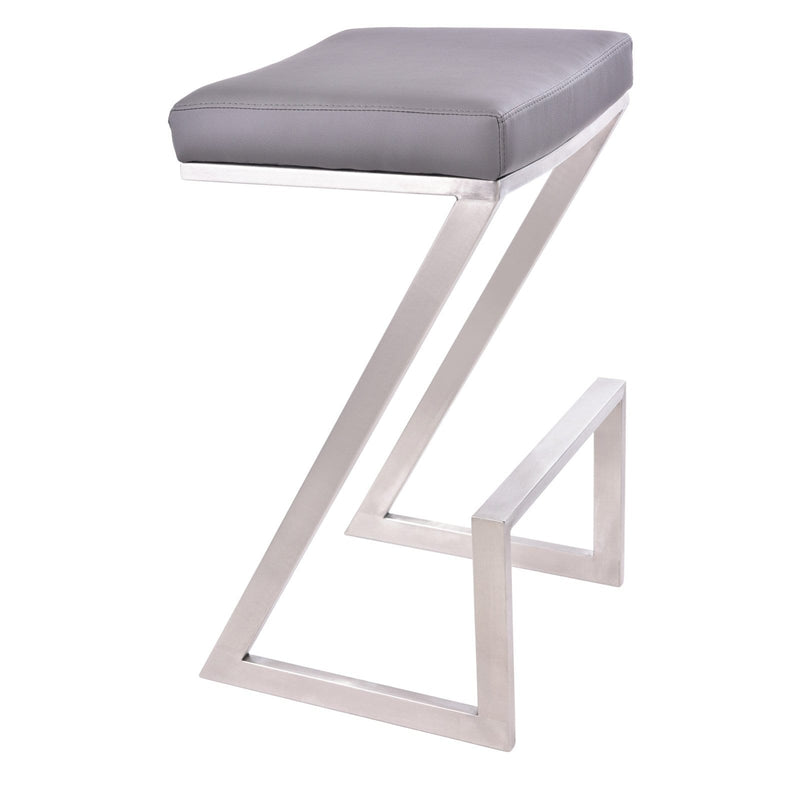 Armen Living Atlantis 26 in. Backless Counter Stool Gray