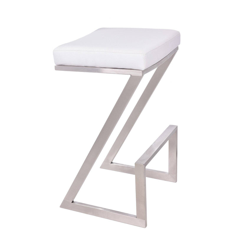 Armen Living Atlantis 30 in. Backless Bar Stool White