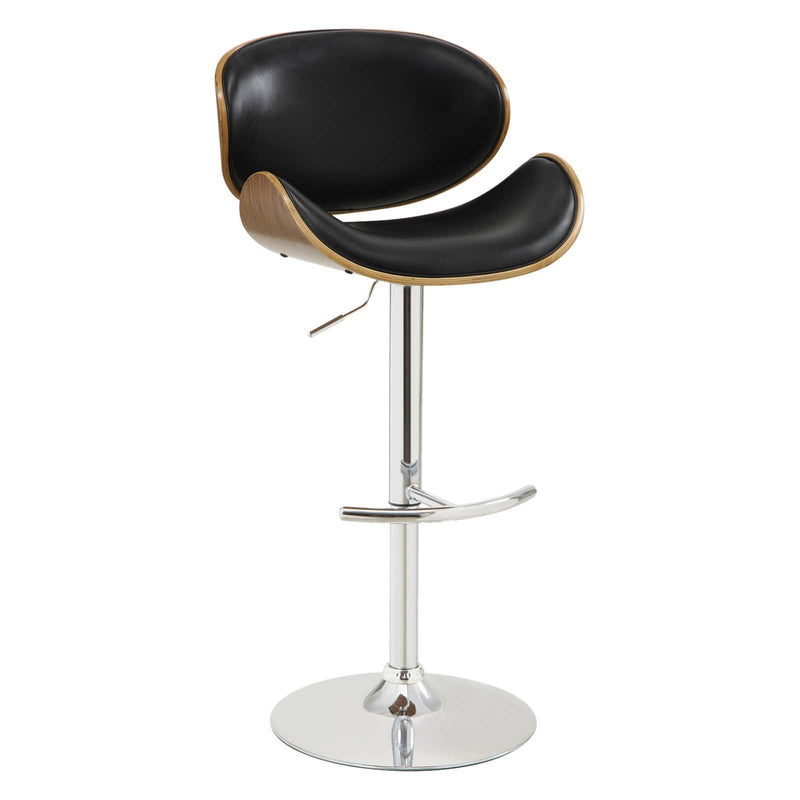 Armen Living Naples Adjustable Swivel Bar Stool Black