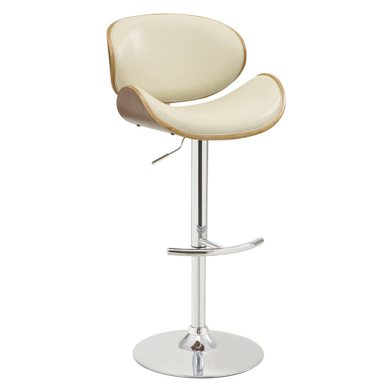 Armen Living Naples Adjustable Swivel Bar Stool Cream