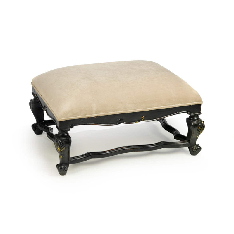 AA Importing Traditional Velvet Cushioned Ottoman