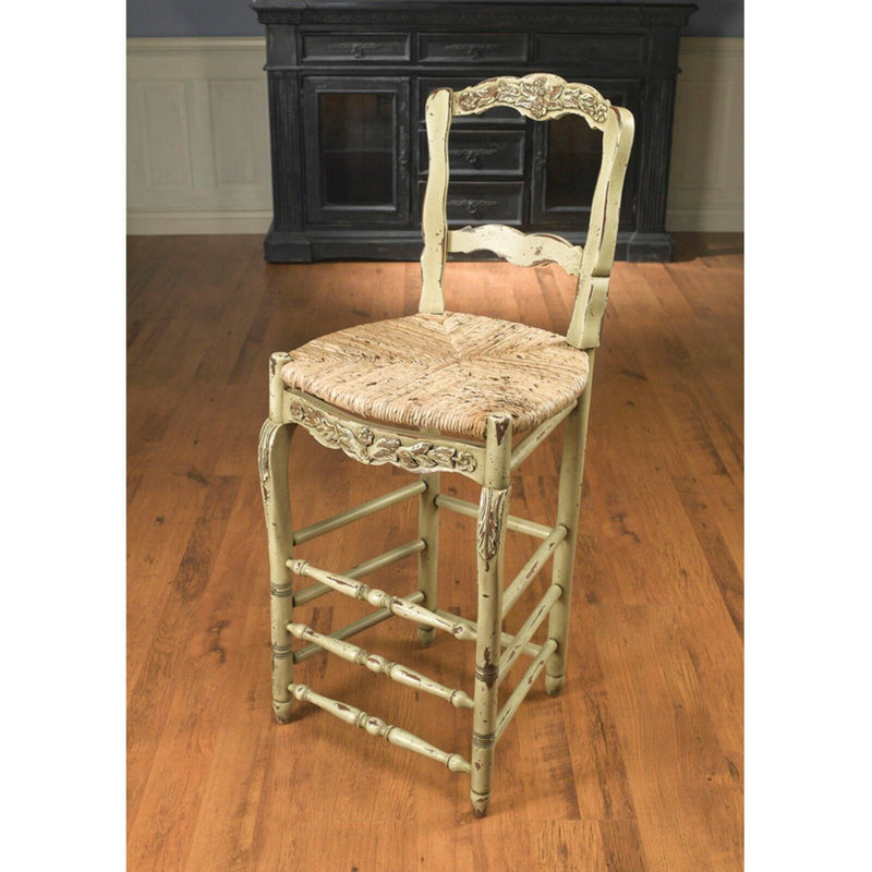 AA Importing 30 in. Bar Stool with Rattan Seat