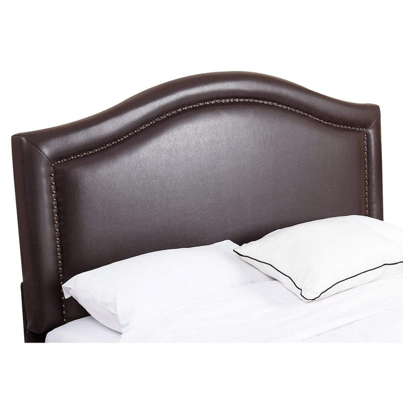 Abbyson Paxton Nail Head Brown Leather Headboard