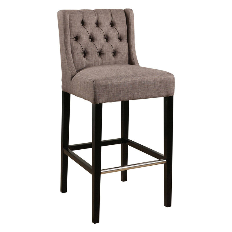 Abbyson Knollwood Tufted 30.7 in. Bar Stool Gray