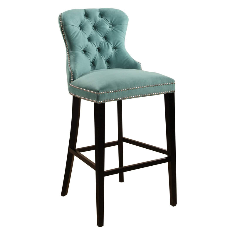 Abbyson Harper Tufted Velvet 30 in. Bar Stool Emerald Green