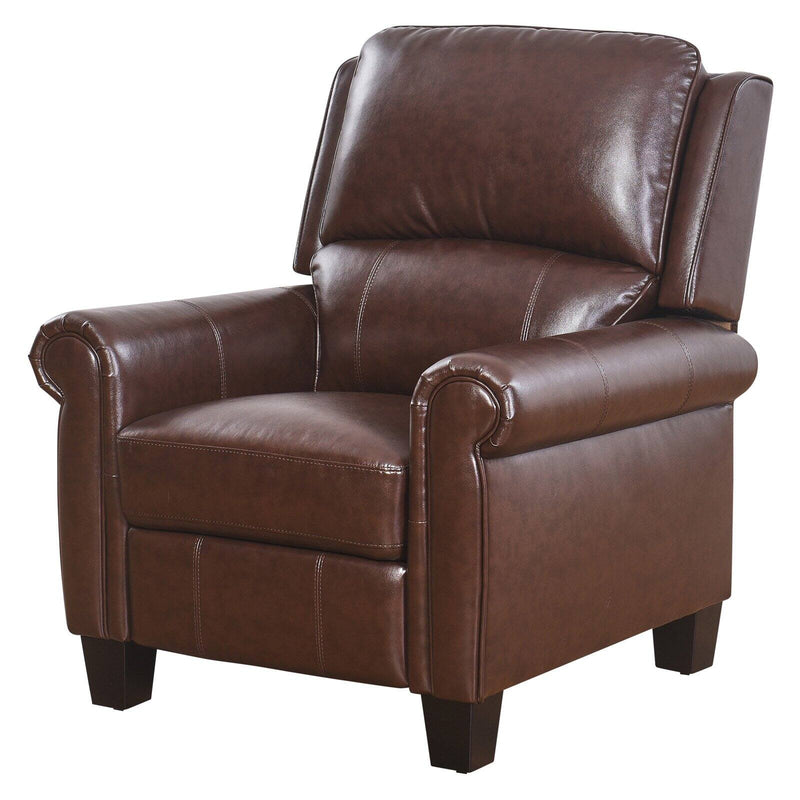 Abbyson Harley Pushback Leather Recliner Brown