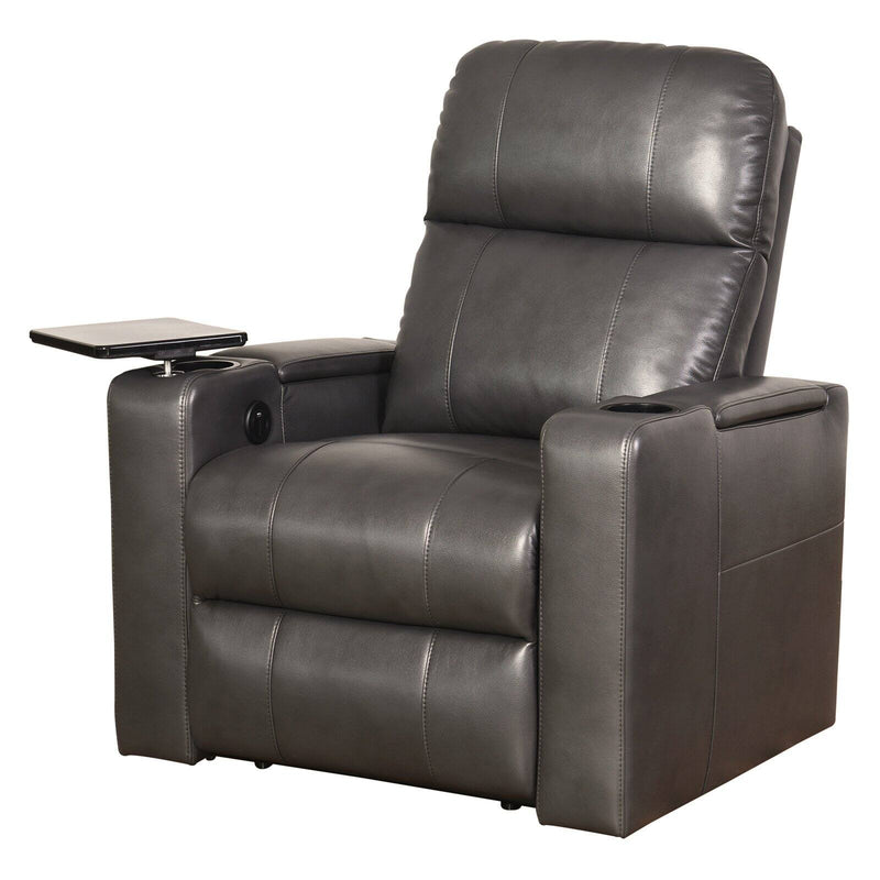 Abbyson Sage Power Leather Recliner Gray