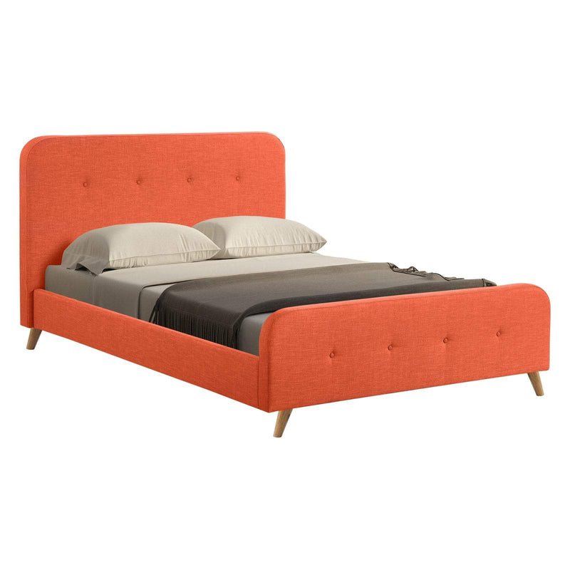 Abbyson Barington Blue Mid Century Upholstered Platform Bed Orange