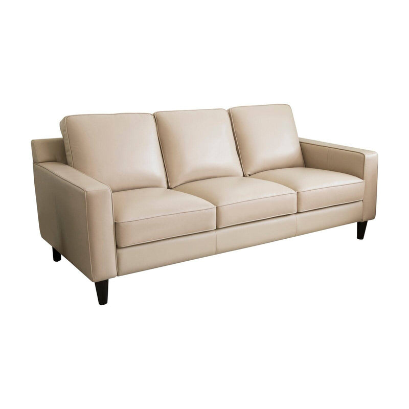 Abbyson Living Cleo Leather Sofa Cream