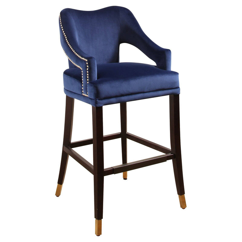 Abbyson Darcy 31 in. Upholstered Barstool Navy