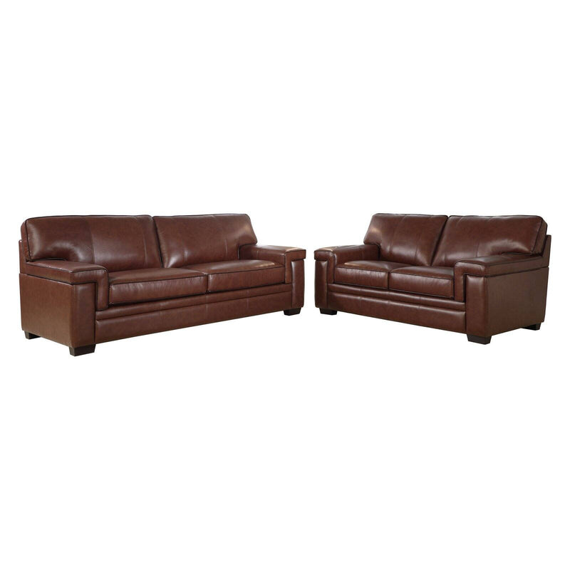 Abbyson Living Audrey Top Grain Leather Sofa Set