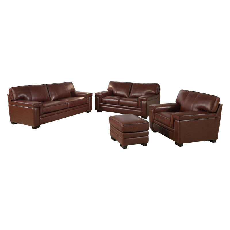 Abbyson Living Audrey Top Grain Leather Sofa Set