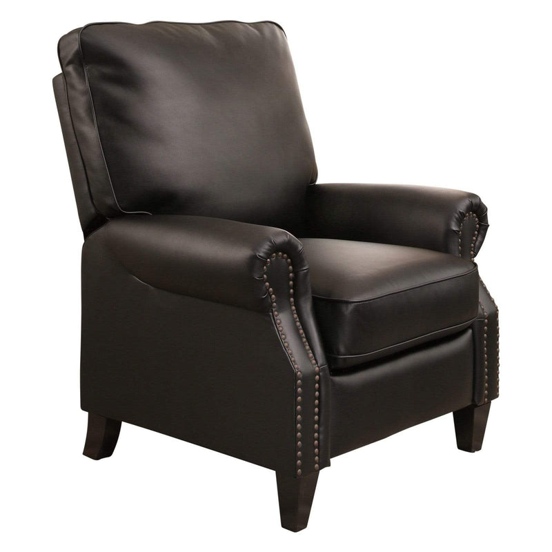 Abbyson Living Holly Leather Pushback Recliner Black