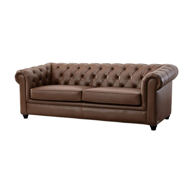 Abbyson Richmond Tufted Chesterfield Sofa Camel