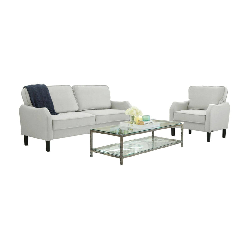 Abbyson Berlin Fabric Sofa and Armchair Set Gray