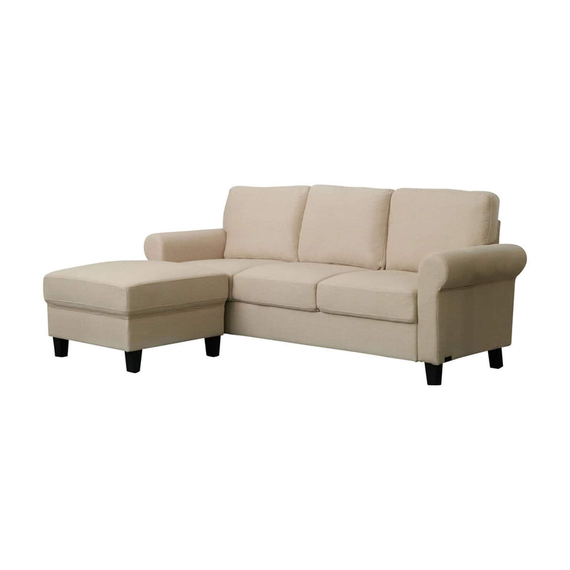 Abbyson Ryan Fabric Sofa and Ottoman Set Beige