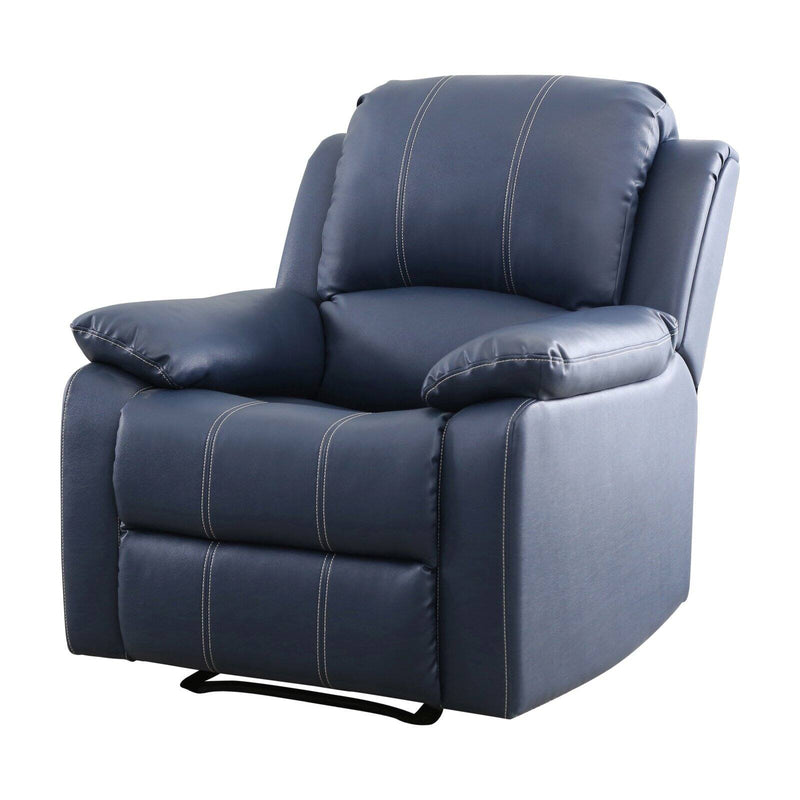 Abbyson Janelle Leather Recliner Navy