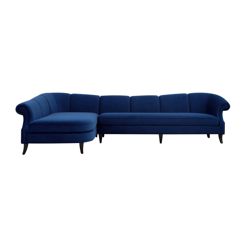 Jennifer Taylor Home Victoria Upholstered Left Facing Sectional Sofa Estate Blue