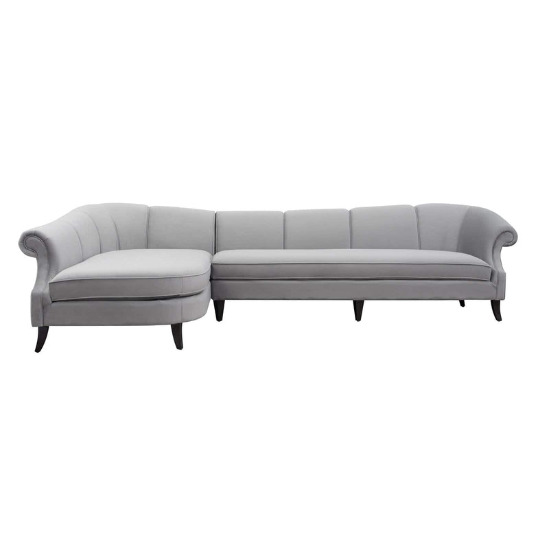 Jennifer Taylor Home Victoria Upholstered Left Facing Sectional Sofa Opal Gray