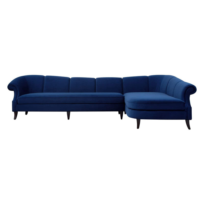 Jennifer Taylor Home Victoria Upholstered Right Facing Sectional Sofa Estate Blue