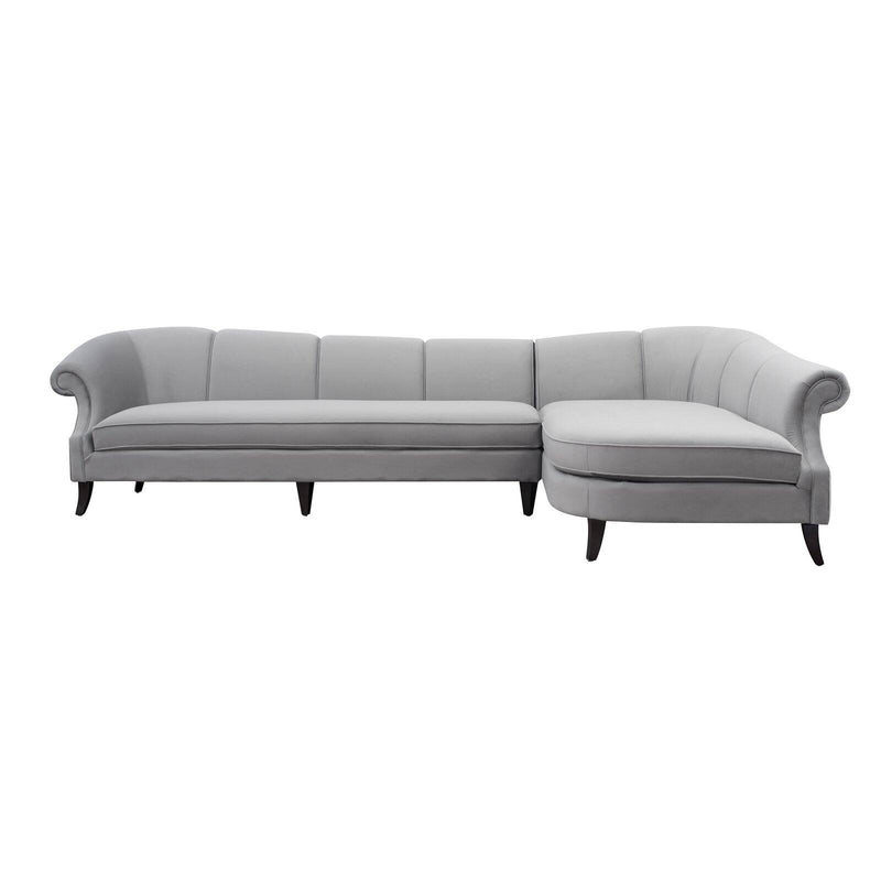 Jennifer Taylor Home Victoria Upholstered Right Facing Sectional Sofa Opal Gray