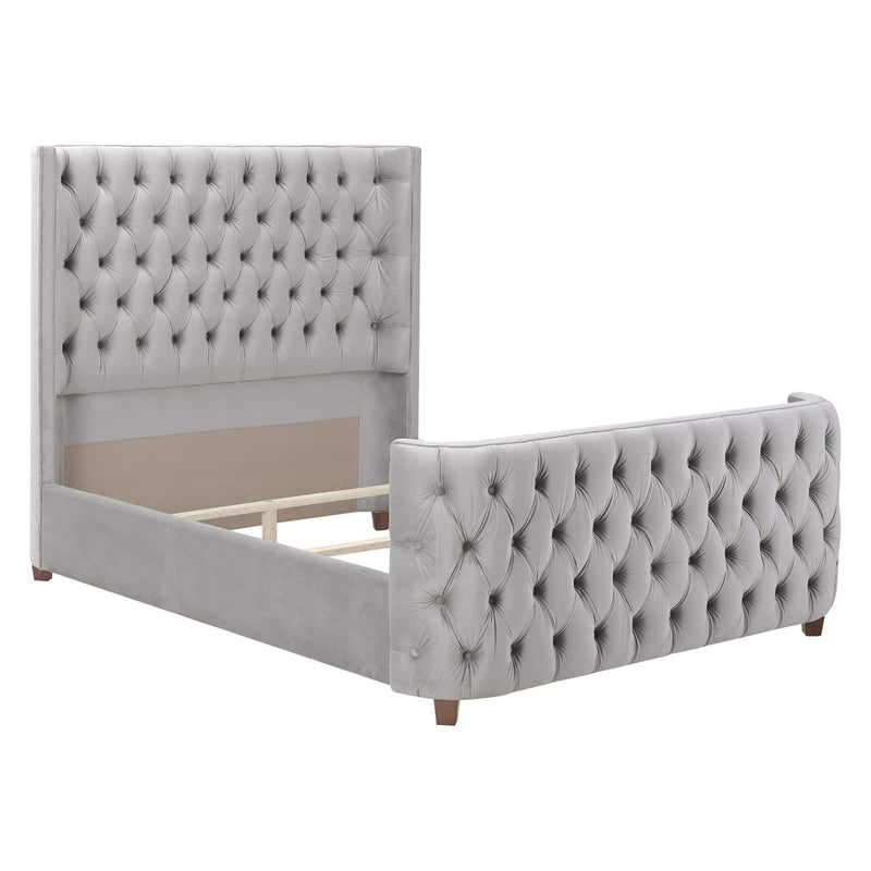 Jennifer Taylor Home Brooklyn Tufted Low Profile Bed Opal Gray