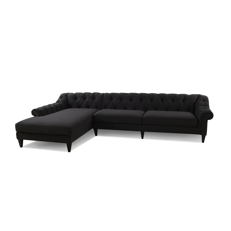 Jennifer Taylor Home Alexandra Tufted Sectional Sofa Jet Black