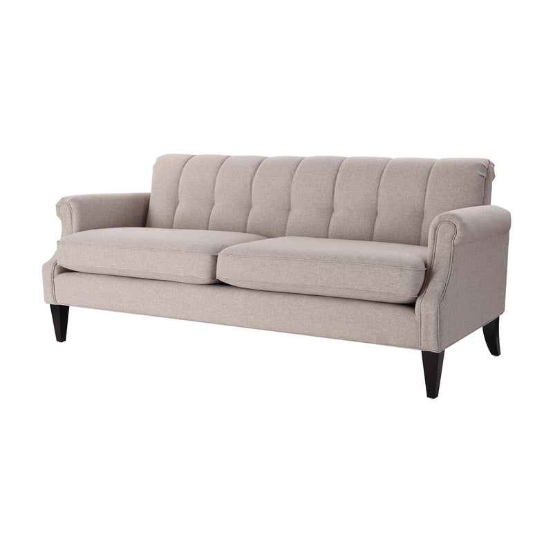 Jennifer Taylor Home Giotto Channel Tufted Sofa with Rolled Arms Taupe